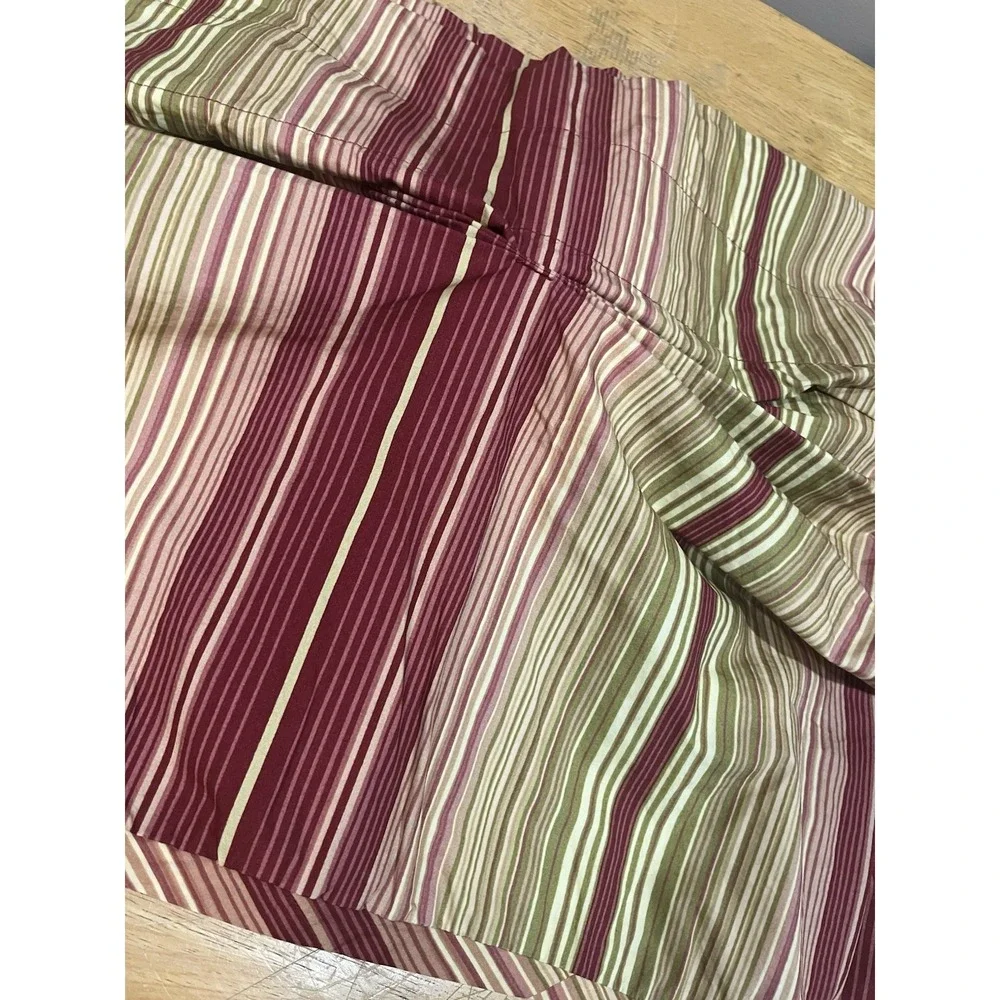 Waverly Serene Striped Drop Pleat‎ Valances Pink Red Olive Gold 80x20